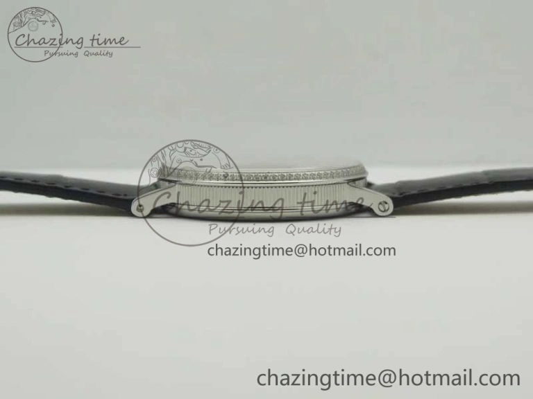 Classique Auto 5177 SS FK 1:1 Best Edition White Dial Diamonds Bezel on Black Leather Strap MIYOTA Tailored 5349
