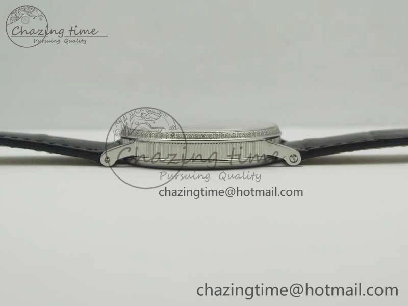Classique Auto 5177 SS FK 1:1 Best Edition White Dial Diamonds Bezel on Black Leather Strap MIYOTA Tailored 5349