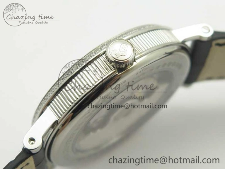 Classique Auto 5177 SS FK 1:1 Best Edition White Dial Diamonds Bezel on Black Leather Strap MIYOTA Tailored 5349