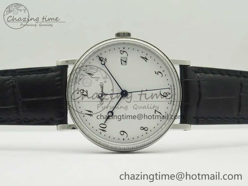 Classique Auto 5177 SS FK 1:1 Best Edition White Dial Diamonds Bezel on Black Leather Strap MIYOTA Tailored 5349