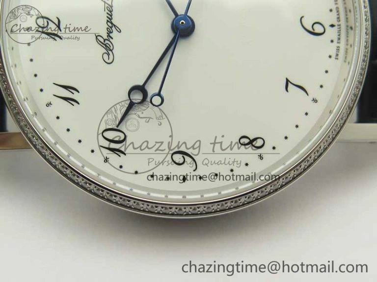 Classique Auto 5177 SS FK 1:1 Best Edition White Dial Diamonds Bezel on Black Leather Strap MIYOTA Tailored 5349