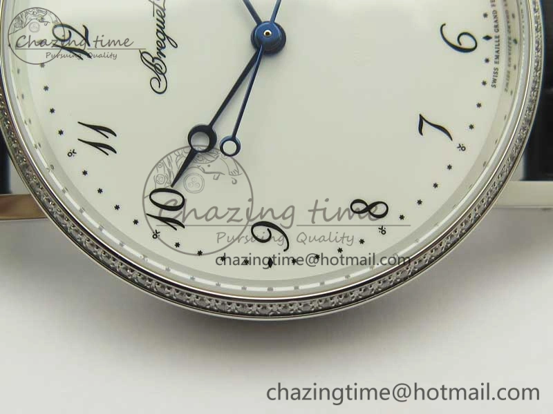 Classique Auto 5177 SS FK 1:1 Best Edition White Dial Diamonds Bezel on Black Leather Strap MIYOTA Tailored 5349