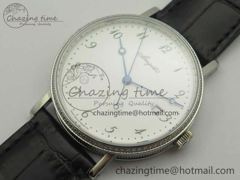 Classique Auto 5177 SS FK 1:1 Best Edition White Dial Diamonds Bezel on Black Leather Strap MIYOTA Tailored 5349