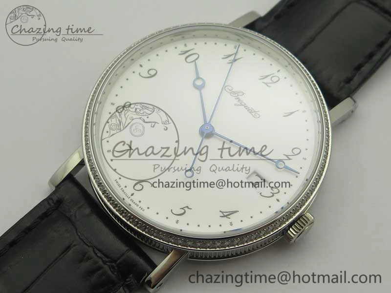 Classique Auto 5177 SS FK 1:1 Best Edition White Dial Diamonds Bezel on Black Leather Strap MIYOTA Tailored 5349