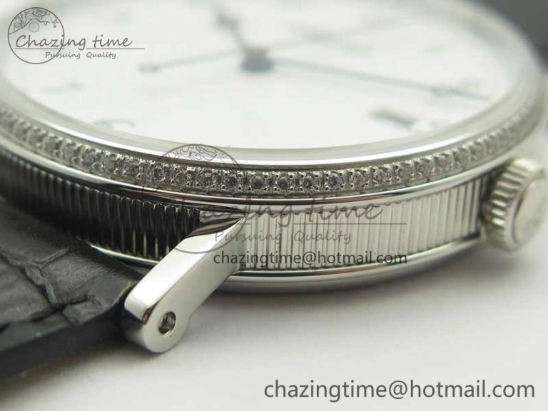 Classique Auto 5177 SS FK 1:1 Best Edition White Dial Diamonds Bezel on Black Leather Strap MIYOTA Tailored 5349