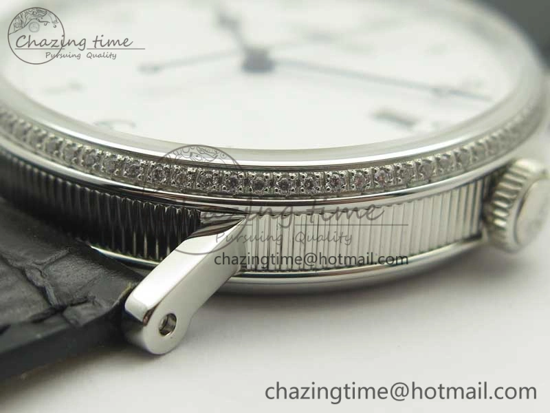 Classique Auto 5177 SS FK 1:1 Best Edition White Dial Diamonds Bezel on Black Leather Strap MIYOTA Tailored 5349