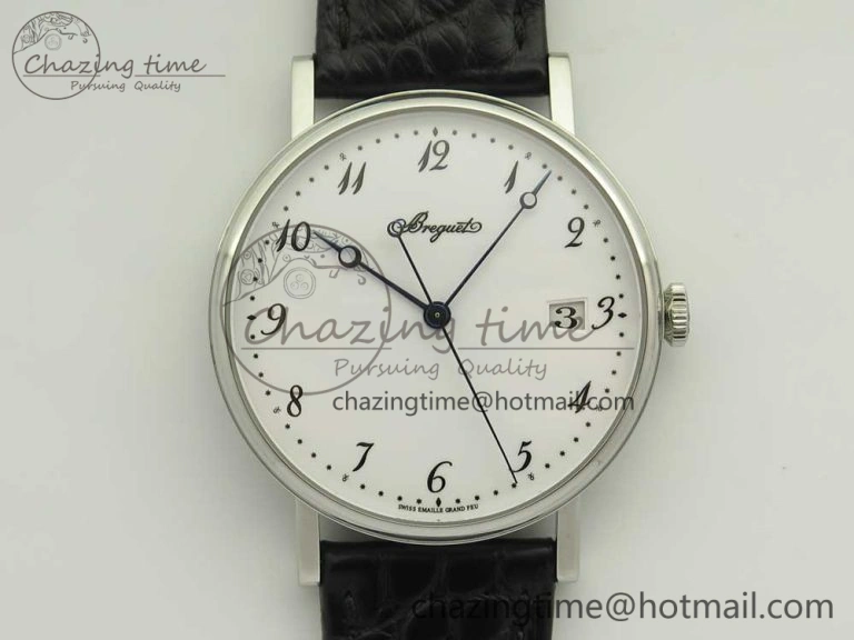 Colorful Classique Auto 5177 SS MK 1:1 Best Edition White Dial On Black Leather Strap A777Q V 5331