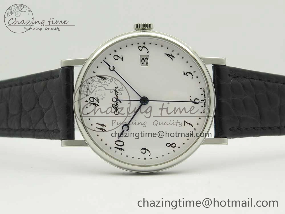 Colorful Classique Auto 5177 SS MK 1:1 Best Edition White Dial On Black Leather Strap A777Q V 5331