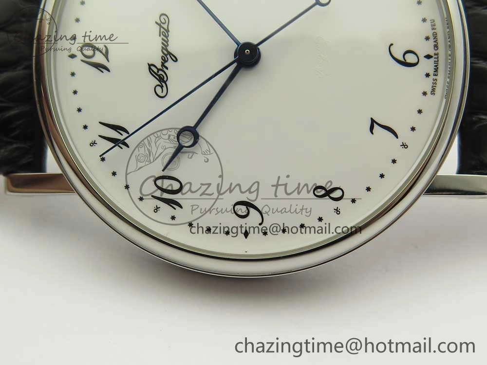 Colorful Classique Auto 5177 SS MK 1:1 Best Edition White Dial On Black Leather Strap A777Q V 5331