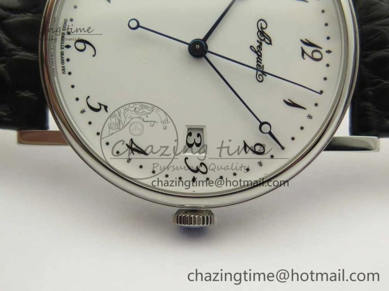 Colorful Classique Auto 5177 SS MK 1:1 Best Edition White Dial On Black Leather Strap A777Q V 5331