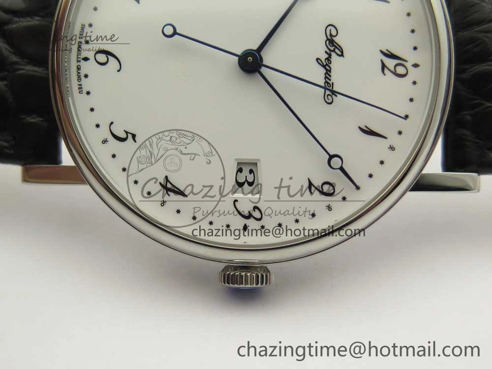 Colorful Classique Auto 5177 SS MK 1:1 Best Edition White Dial On Black Leather Strap A777Q V 5331