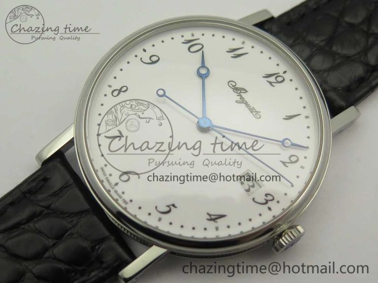 Colorful Classique Auto 5177 SS MK 1:1 Best Edition White Dial On Black Leather Strap A777Q V 5331