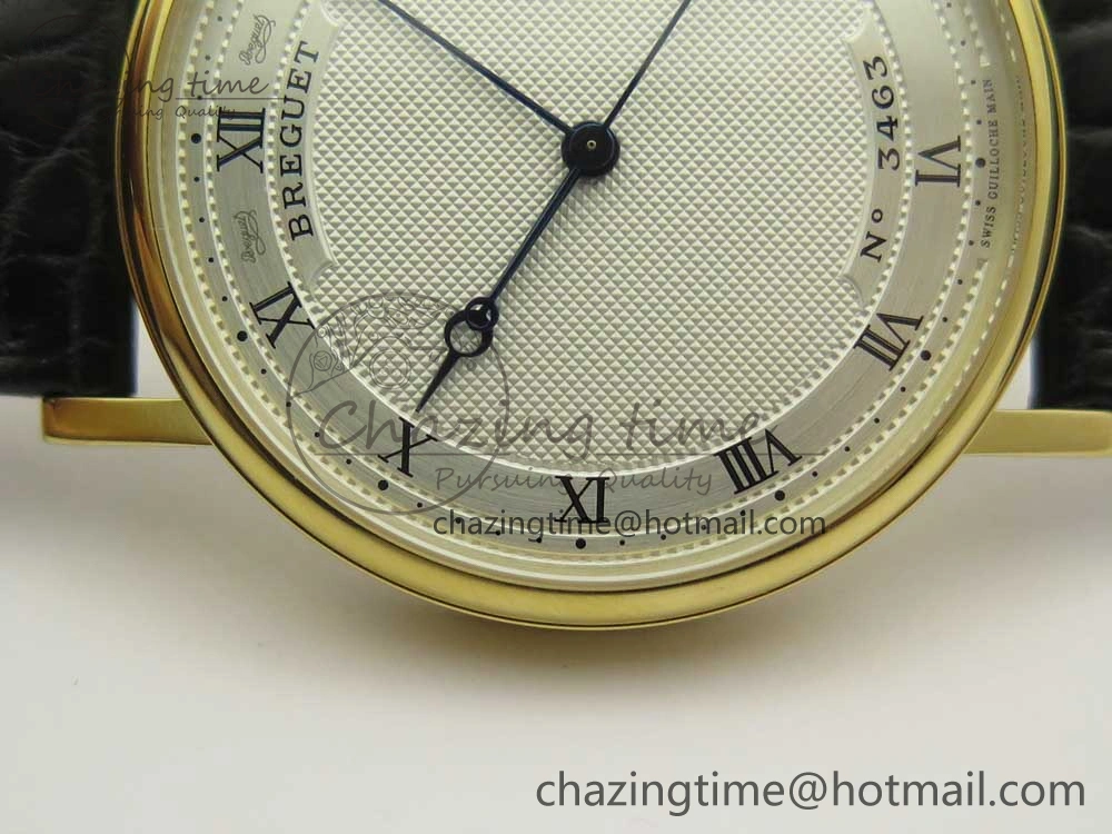 Classique Auto 5177 YG 3463 MK 1:1 Best Edition White Dial Numbers Markers On Black Leather A777Q V Contemporary 5338