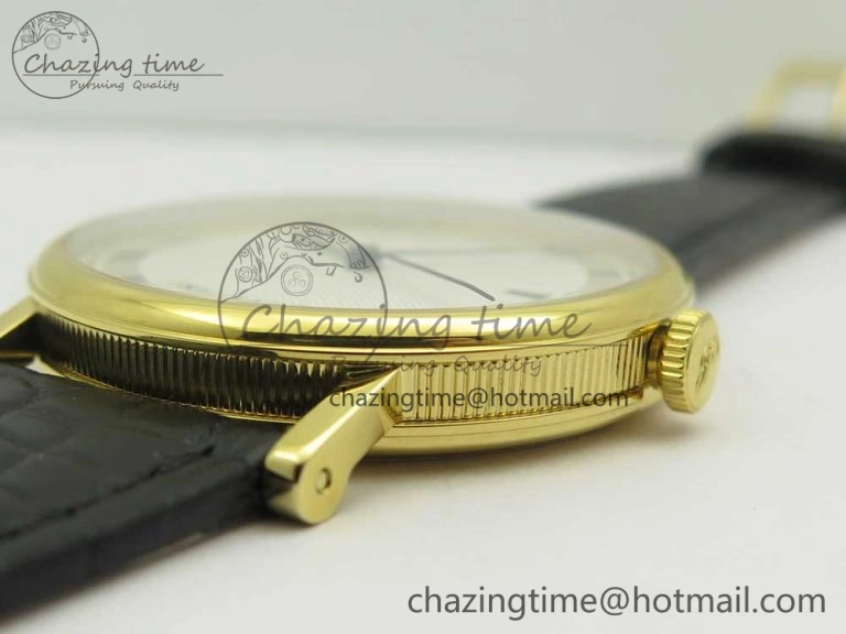 Classique Auto 5177 YG 3463 MK 1:1 Best Edition White Dial Numbers Markers On Black Leather A777Q V Contemporary 5338