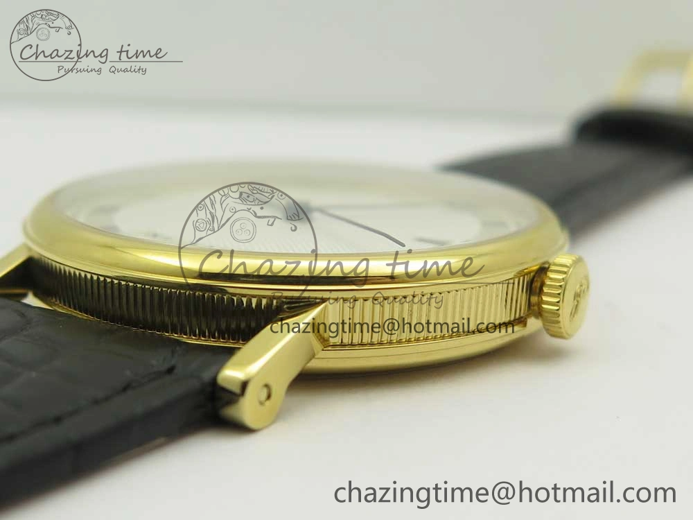 Classique Auto 5177 YG 3463 MK 1:1 Best Edition White Dial Numbers Markers On Black Leather A777Q V Contemporary 5338