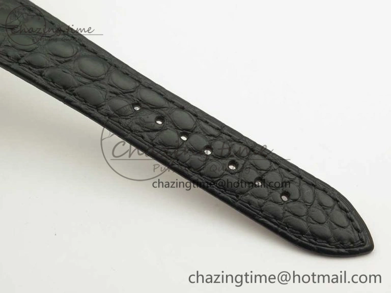 Classique Auto 5177 YG 3463 MK 1:1 Best Edition White Dial Numbers Markers On Black Leather A777Q V Contemporary 5338