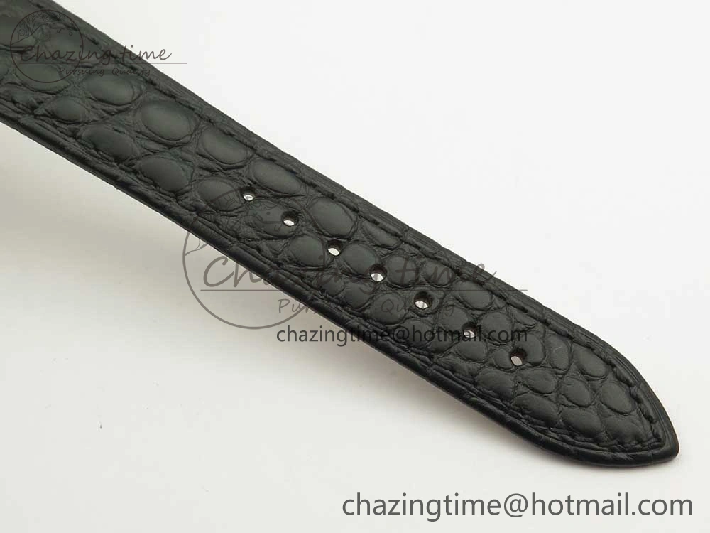 Classique Auto 5177 YG 3463 MK 1:1 Best Edition White Dial Numbers Markers On Black Leather A777Q V Contemporary 5338