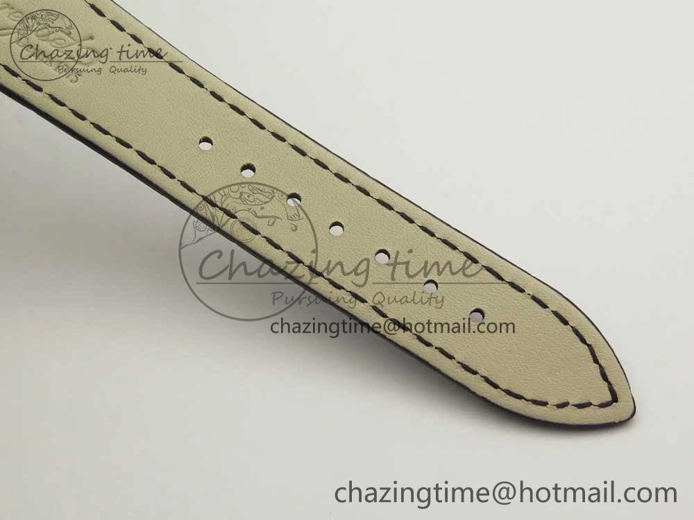 Classique Auto 5177 YG 3463 MK 1:1 Best Edition White Dial Numbers Markers On Black Leather A777Q V Contemporary 5338