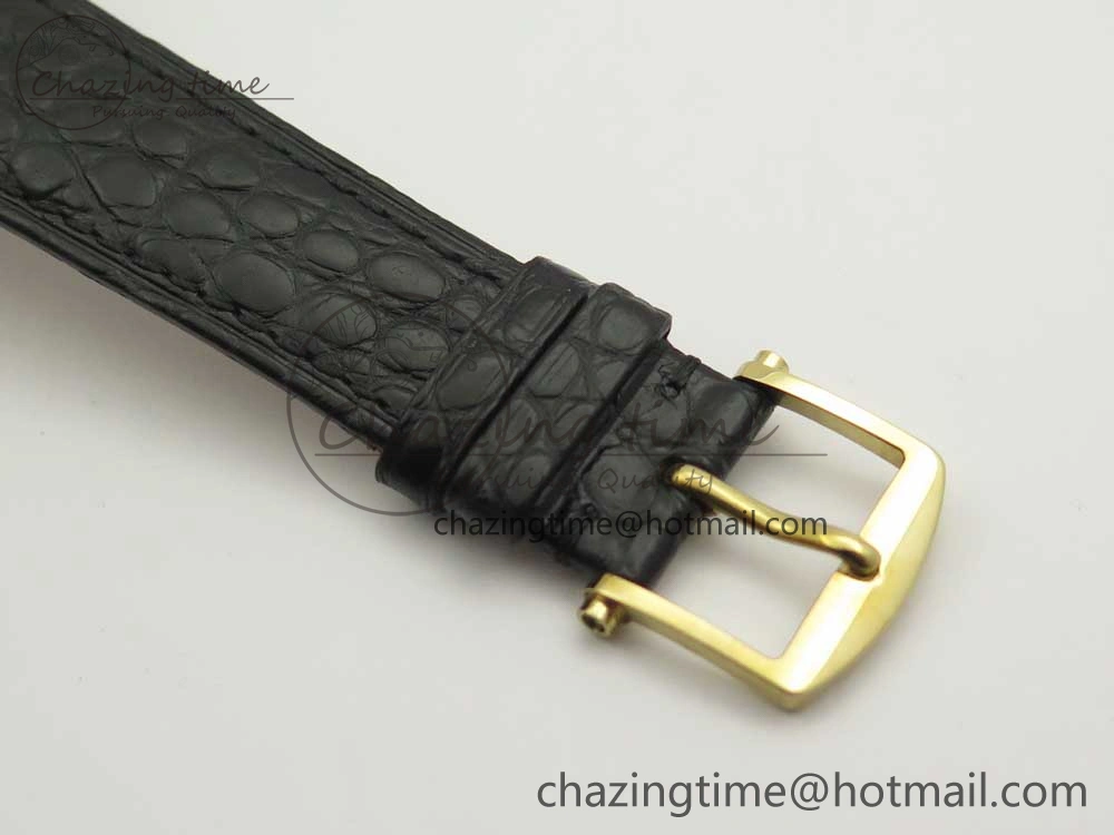 Classique Auto 5177 YG 3463 MK 1:1 Best Edition White Dial Numbers Markers On Black Leather A777Q V Contemporary 5338