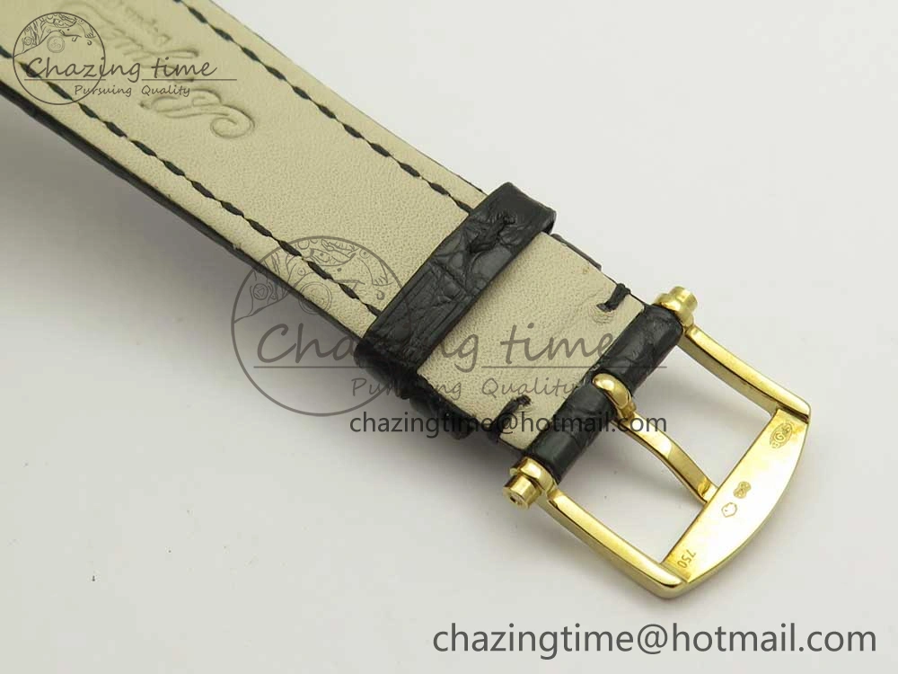 Classique Auto 5177 YG 3463 MK 1:1 Best Edition White Dial Numbers Markers On Black Leather A777Q V Contemporary 5338