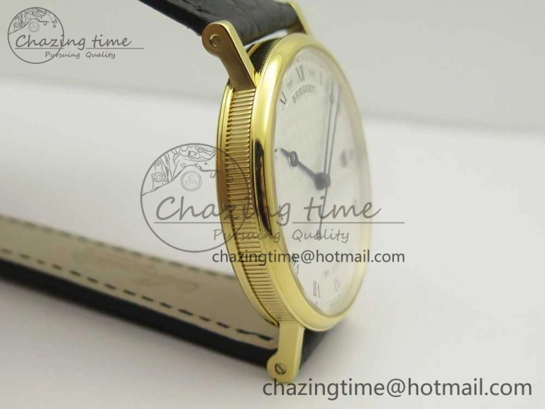 Classique Auto 5177 YG 3944 MK 1:1 Best Edition White Dial Numeral Markers On Black Leather A777Q V Modern 5334