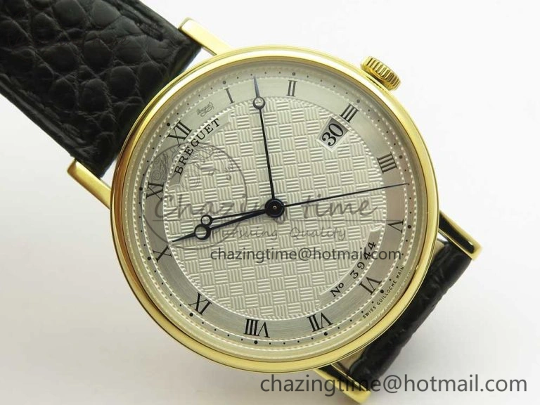Classique Auto 5177 YG 3944 MK 1:1 Best Edition White Dial Numeral Markers On Black Leather A777Q V Modern 5334