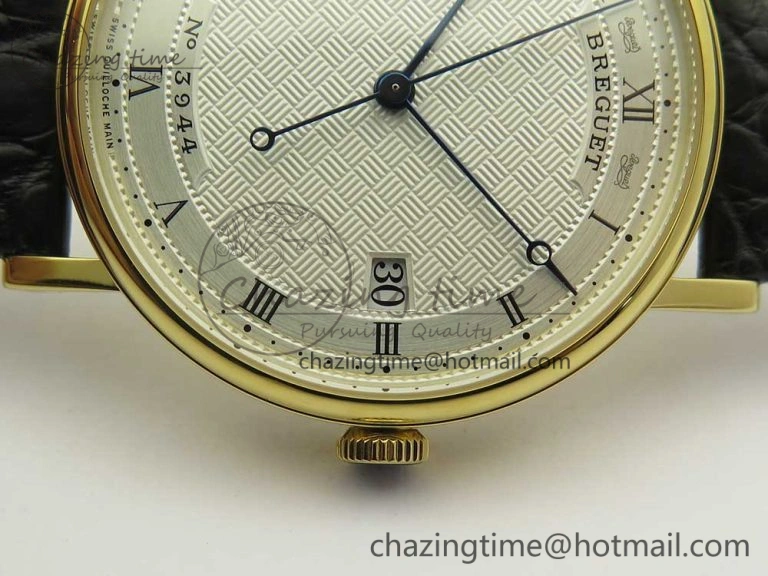 Classique Auto 5177 YG 3944 MK 1:1 Best Edition White Dial Numeral Markers On Black Leather A777Q V Modern 5334