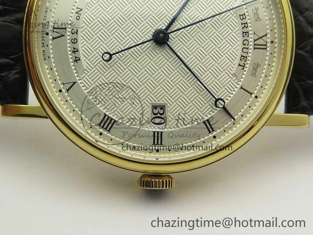 Classique Auto 5177 YG 3944 MK 1:1 Best Edition White Dial Numeral Markers On Black Leather A777Q V Modern 5334
