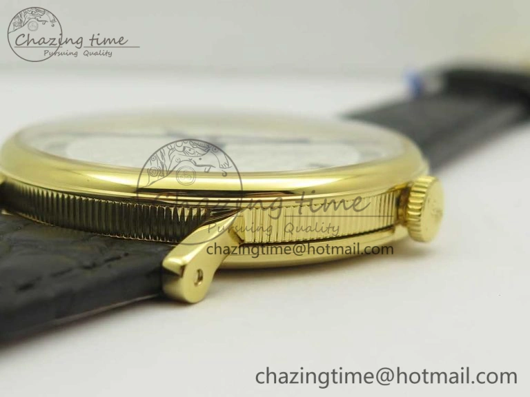 Classique Auto 5177 YG 3944 MK 1:1 Best Edition White Dial Numeral Markers On Black Leather A777Q V Modern 5334