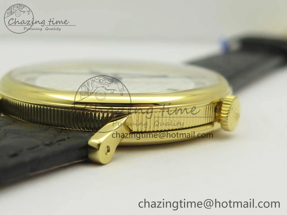 Classique Auto 5177 YG 3944 MK 1:1 Best Edition White Dial Numeral Markers On Black Leather A777Q V Modern 5334