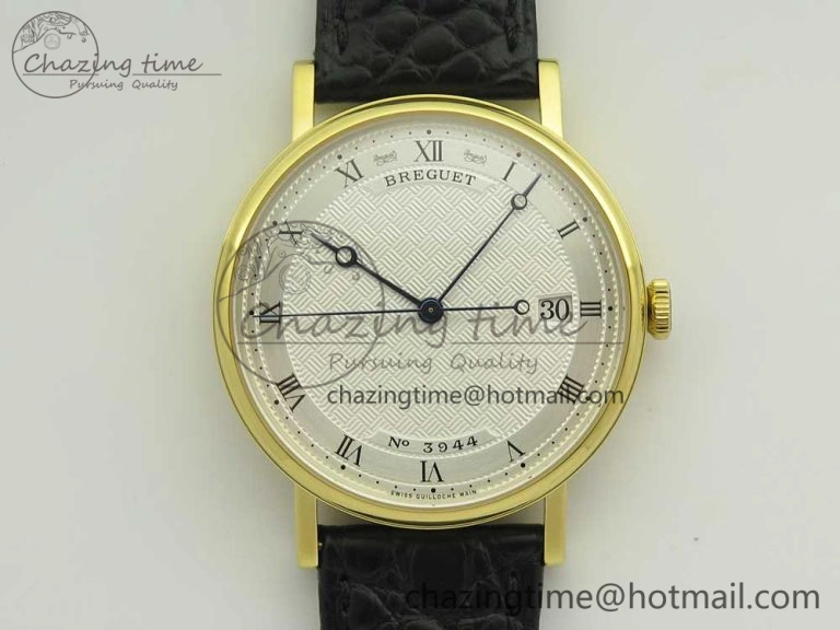 Classique Auto 5177 YG 3944 MK 1:1 Best Edition White Dial Numeral Markers On Black Leather A777Q V Modern 5334