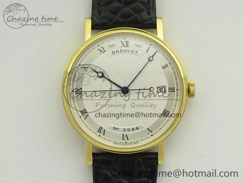 Classique Auto 5177 YG 3944 MK 1:1 Best Edition White Dial Numeral Markers On Black Leather A777Q V Modern 5334