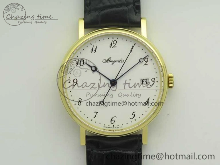 Affordable Classique Auto 5177 YG FK 1:1 Best Edition White Dial on Black Leather Strap MIYOTA 5352