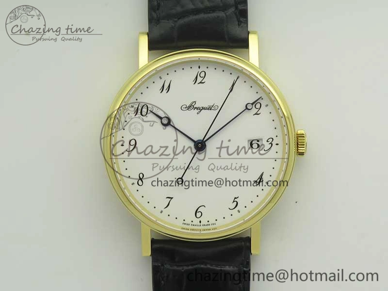 Affordable Classique Auto 5177 YG FK 1:1 Best Edition White Dial on Black Leather Strap MIYOTA 5352