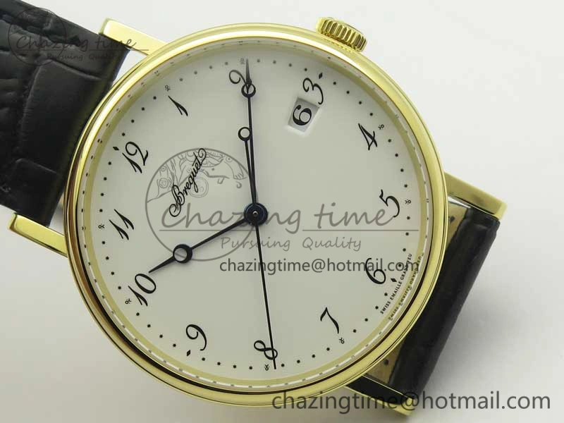 Affordable Classique Auto 5177 YG FK 1:1 Best Edition White Dial on Black Leather Strap MIYOTA 5352
