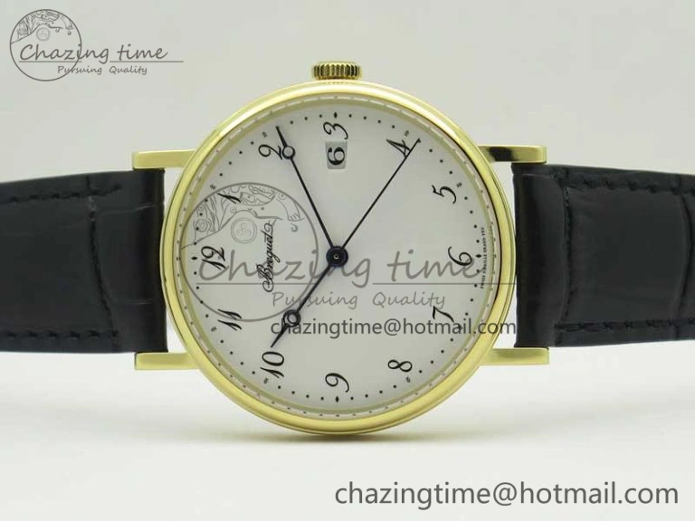 Affordable Classique Auto 5177 YG FK 1:1 Best Edition White Dial on Black Leather Strap MIYOTA 5352