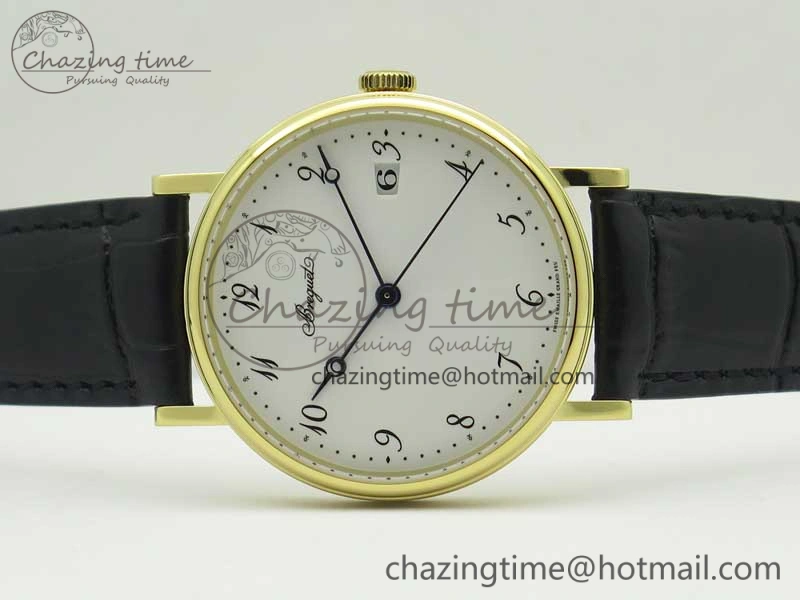 Affordable Classique Auto 5177 YG FK 1:1 Best Edition White Dial on Black Leather Strap MIYOTA 5352