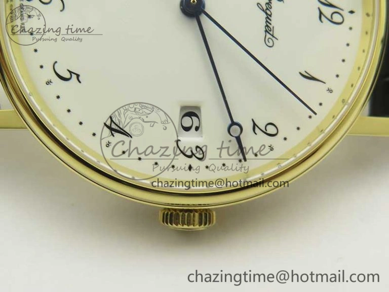 Affordable Classique Auto 5177 YG FK 1:1 Best Edition White Dial on Black Leather Strap MIYOTA 5352