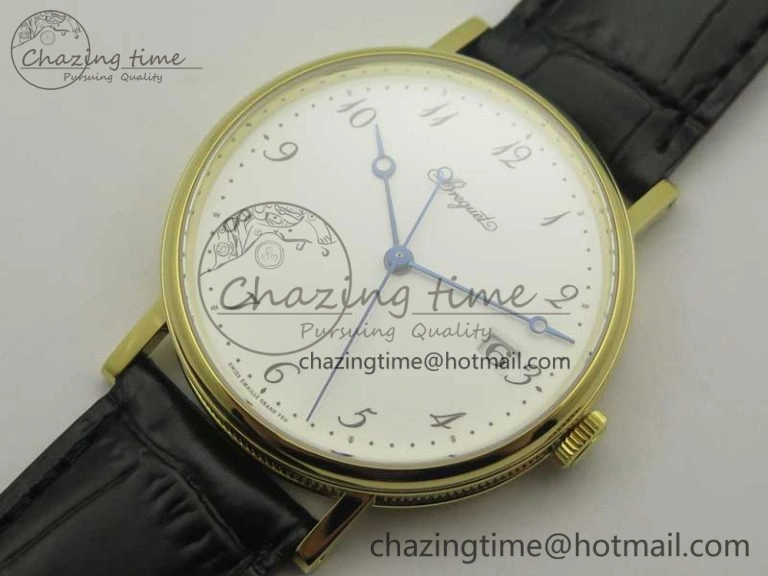 Affordable Classique Auto 5177 YG FK 1:1 Best Edition White Dial on Black Leather Strap MIYOTA 5352