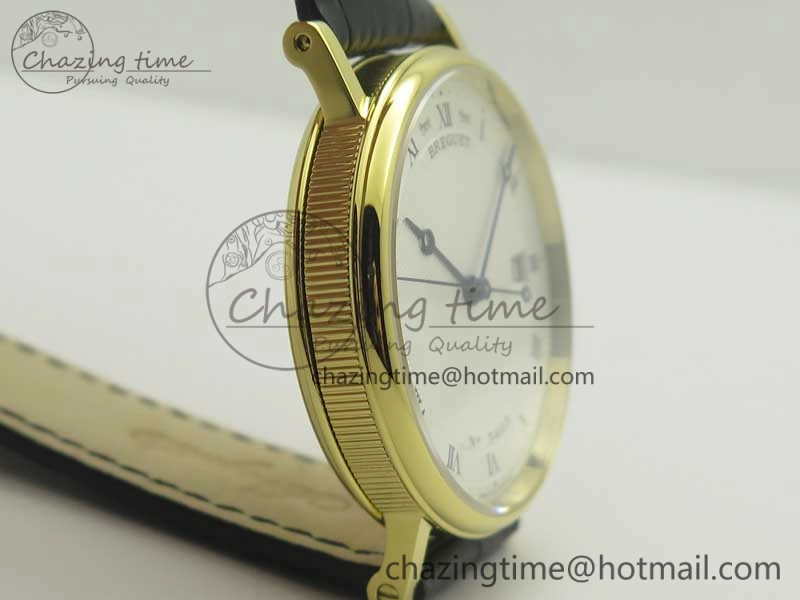 Stylish Classique Auto 5177 YG FK 1:1 Best Edition White Hobnail Textured Dial on Black Leather Strap MIYOTA 5351
