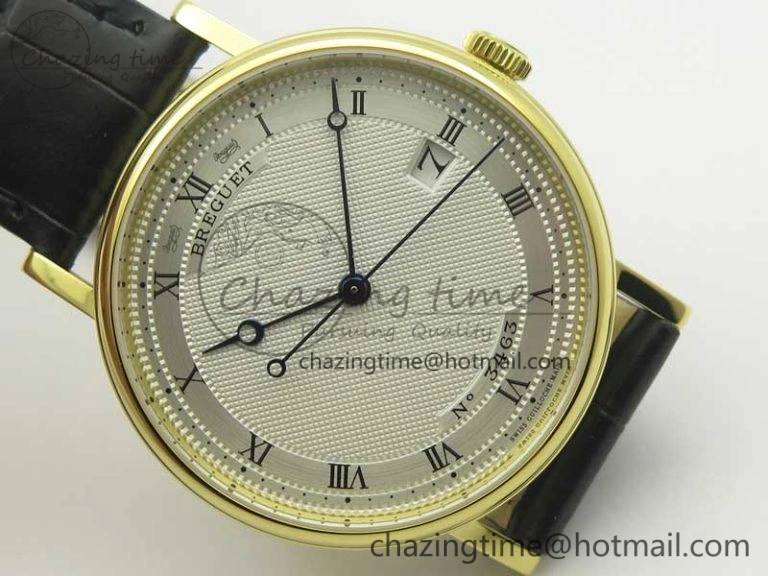 Stylish Classique Auto 5177 YG FK 1:1 Best Edition White Hobnail Textured Dial on Black Leather Strap MIYOTA 5351