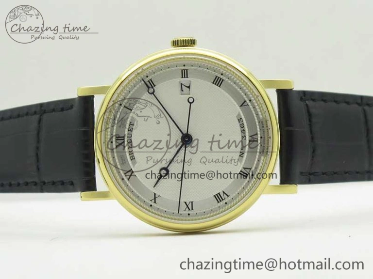 Stylish Classique Auto 5177 YG FK 1:1 Best Edition White Hobnail Textured Dial on Black Leather Strap MIYOTA 5351