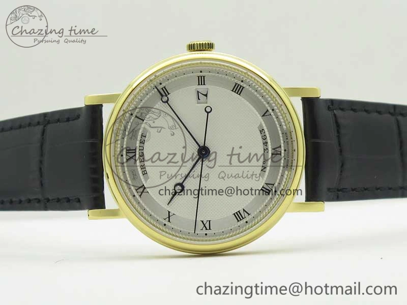 Stylish Classique Auto 5177 YG FK 1:1 Best Edition White Hobnail Textured Dial on Black Leather Strap MIYOTA 5351