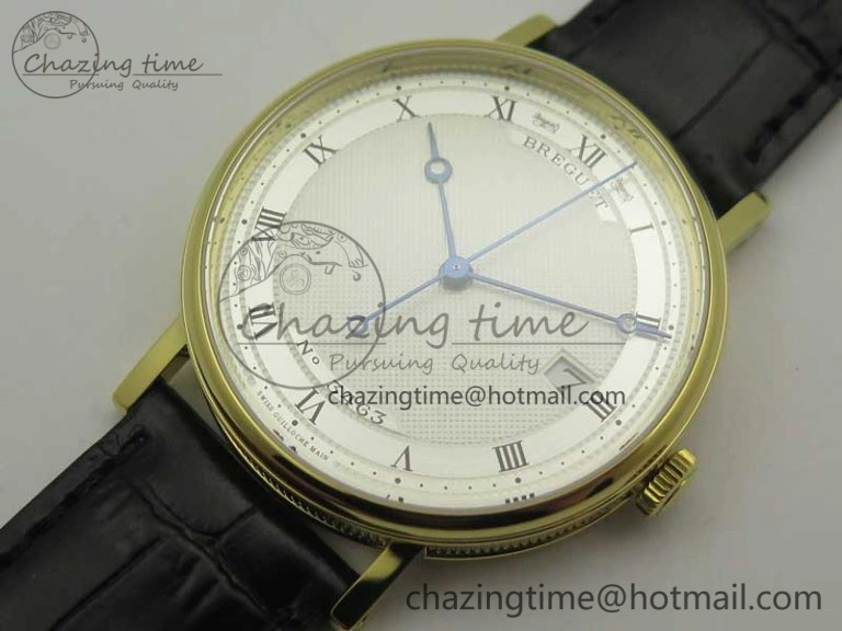 Stylish Classique Auto 5177 YG FK 1:1 Best Edition White Hobnail Textured Dial on Black Leather Strap MIYOTA 5351