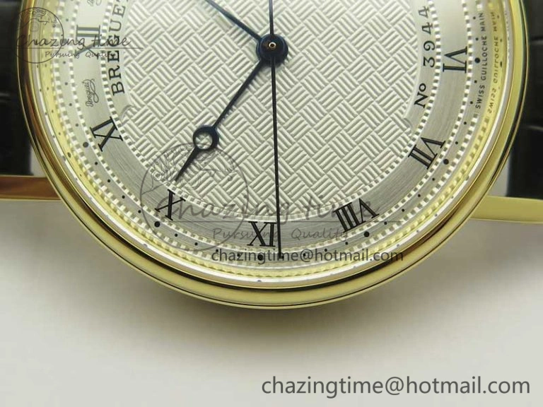 Chic Classique Auto 5177 YG FK 1:1 Best Edition White Plaid Textured Dial on Black Leather Strap MIYOTA 5350