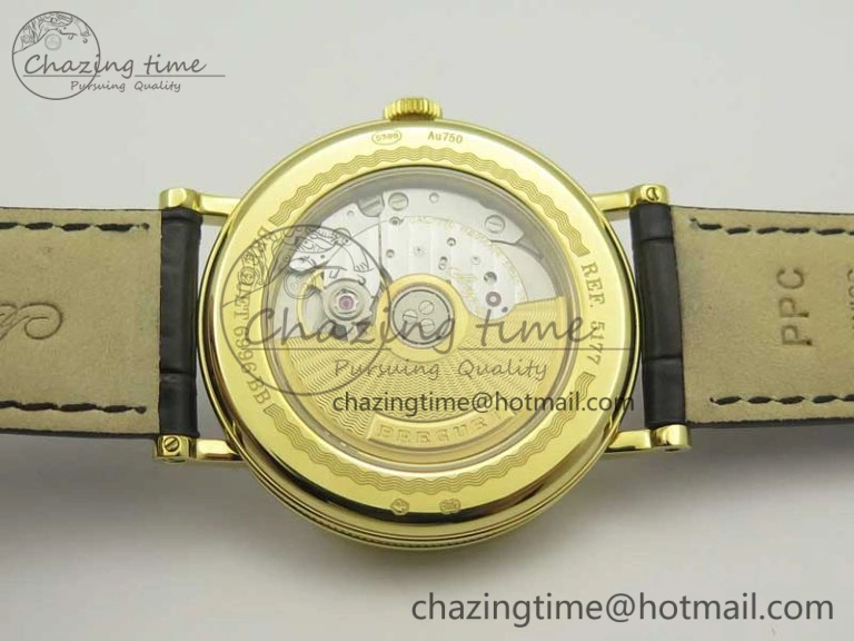 Chic Classique Auto 5177 YG FK 1:1 Best Edition White Plaid Textured Dial on Black Leather Strap MIYOTA 5350