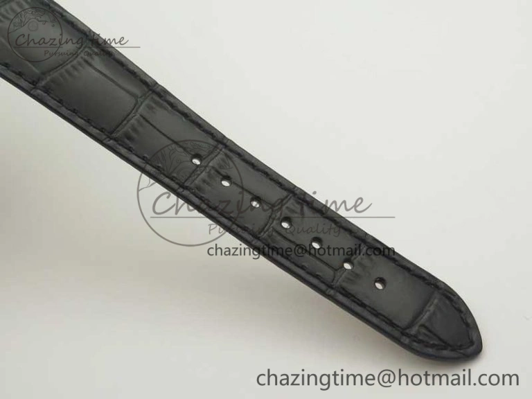 Chic Classique Auto 5177 YG FK 1:1 Best Edition White Plaid Textured Dial on Black Leather Strap MIYOTA 5350