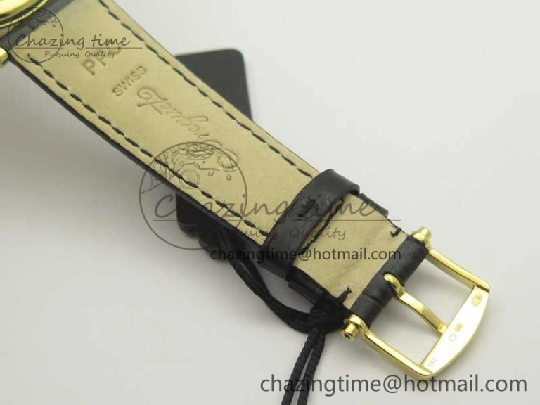 Chic Classique Auto 5177 YG FK 1:1 Best Edition White Plaid Textured Dial on Black Leather Strap MIYOTA 5350