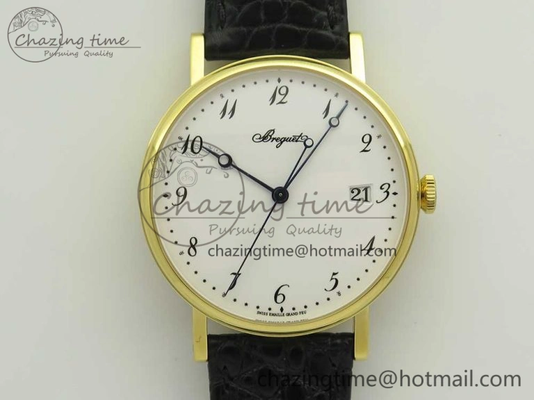 Classique Auto 5177 YG MK 1:1 Best Edition White Dial On Black Leather Strap A777Q V Supportive 5329