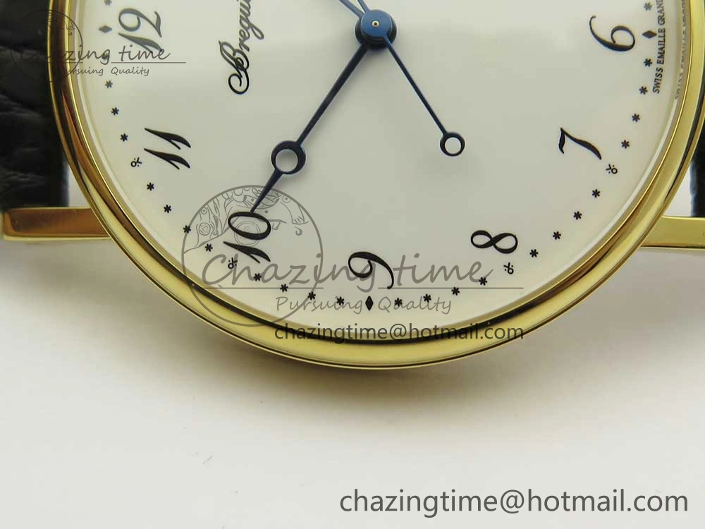 Classique Auto 5177 YG MK 1:1 Best Edition White Dial On Black Leather Strap A777Q V Supportive 5329